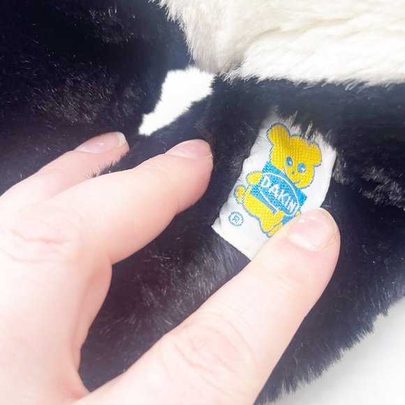 Dakin Vintage 1987 Cuddles Panda Bear Teddy Stuffed Animal Plush Red Bow 14 Inch - Picture 8 of 10